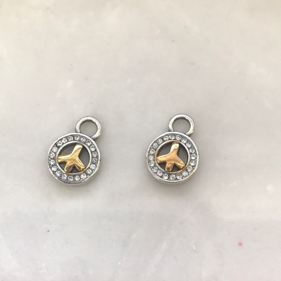 Brighton Jewelry - Brighton Mini Peace Earring Charms J92232 silver tone set of two